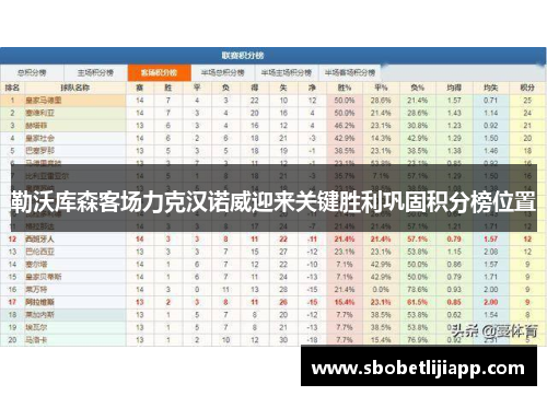 勒沃库森客场力克汉诺威迎来关键胜利巩固积分榜位置